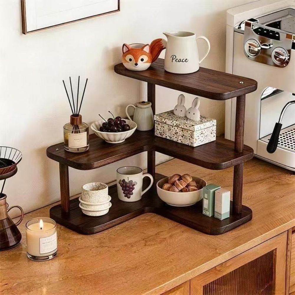 Desk Setup Shelf - Многоярусная угловая настольная полка с отделкой