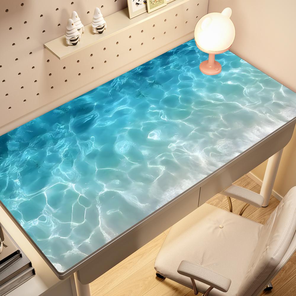 Desk Setup Blue - Большой нескользящий резиновый коврик Ocean Breeze