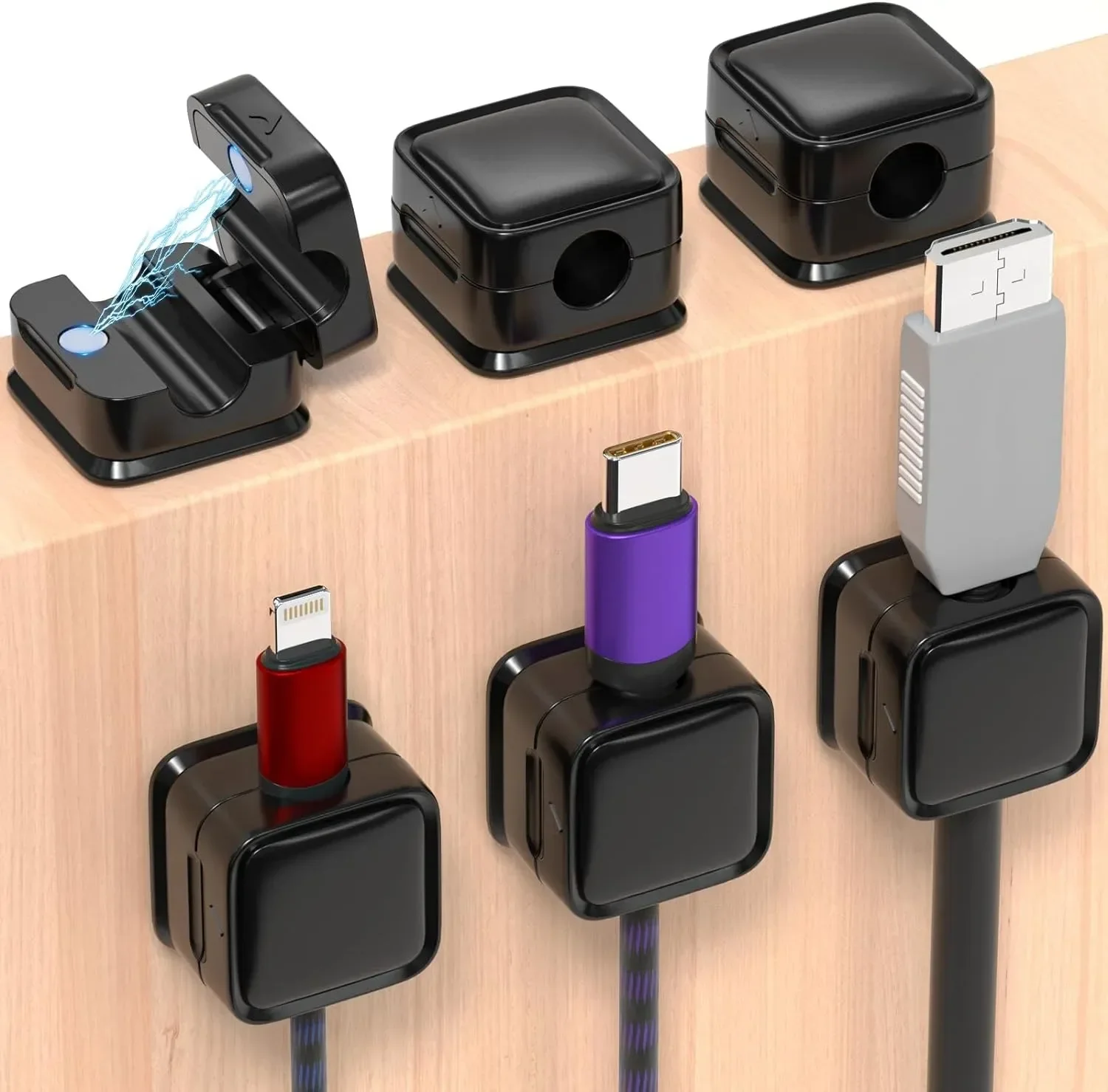 Desk Setup Cable Management - Мини-органайзер для кабелей, магнитный держатель, гладкий