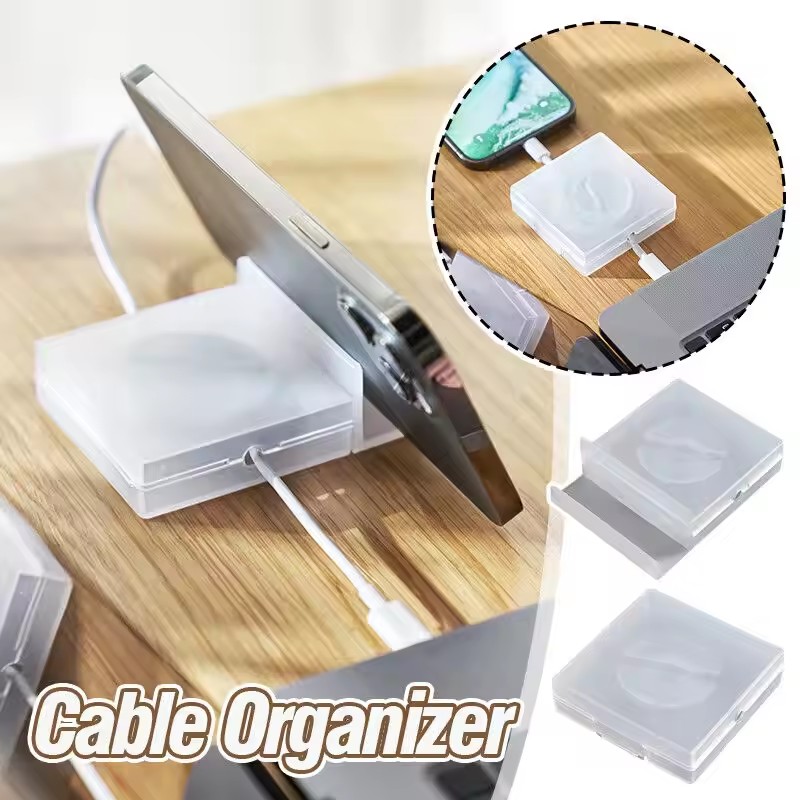 Desk Setup Cable Management - Портативный прозрачный органайзер для кабелей, держатель