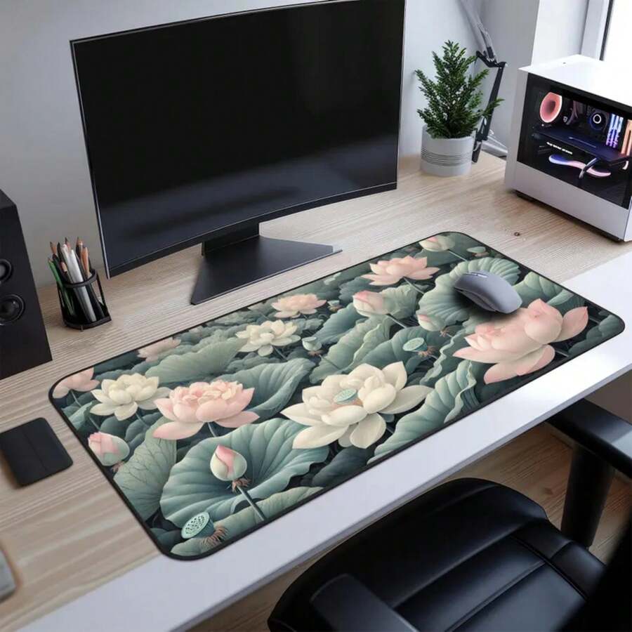 Большой коврик для стола с изо – обзор и цена Desk Setup Natural