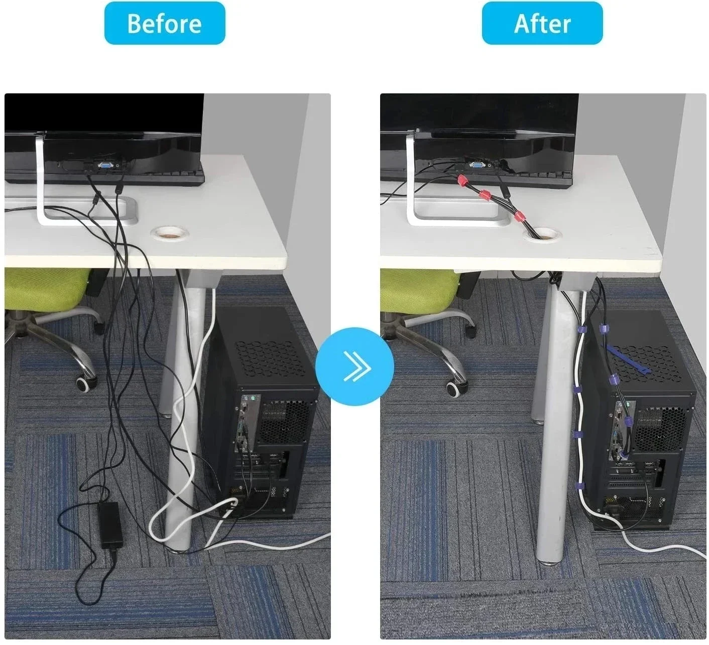 10/30/50 шт. Органайзер для US – обзор и цена Desk Setup Cable Management