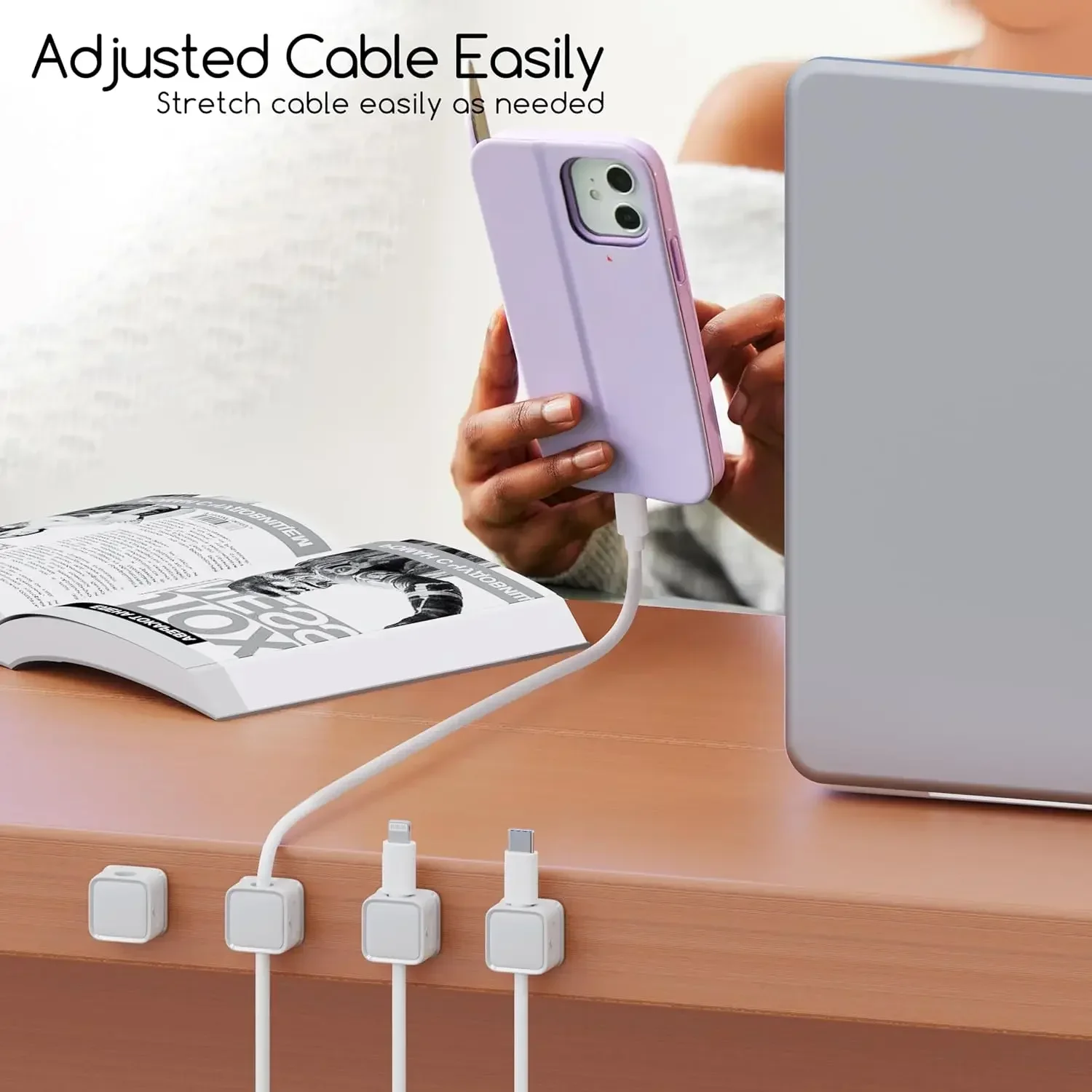 Мини-органайзер для кабелей, м – обзор и цена Desk Setup Cable Management