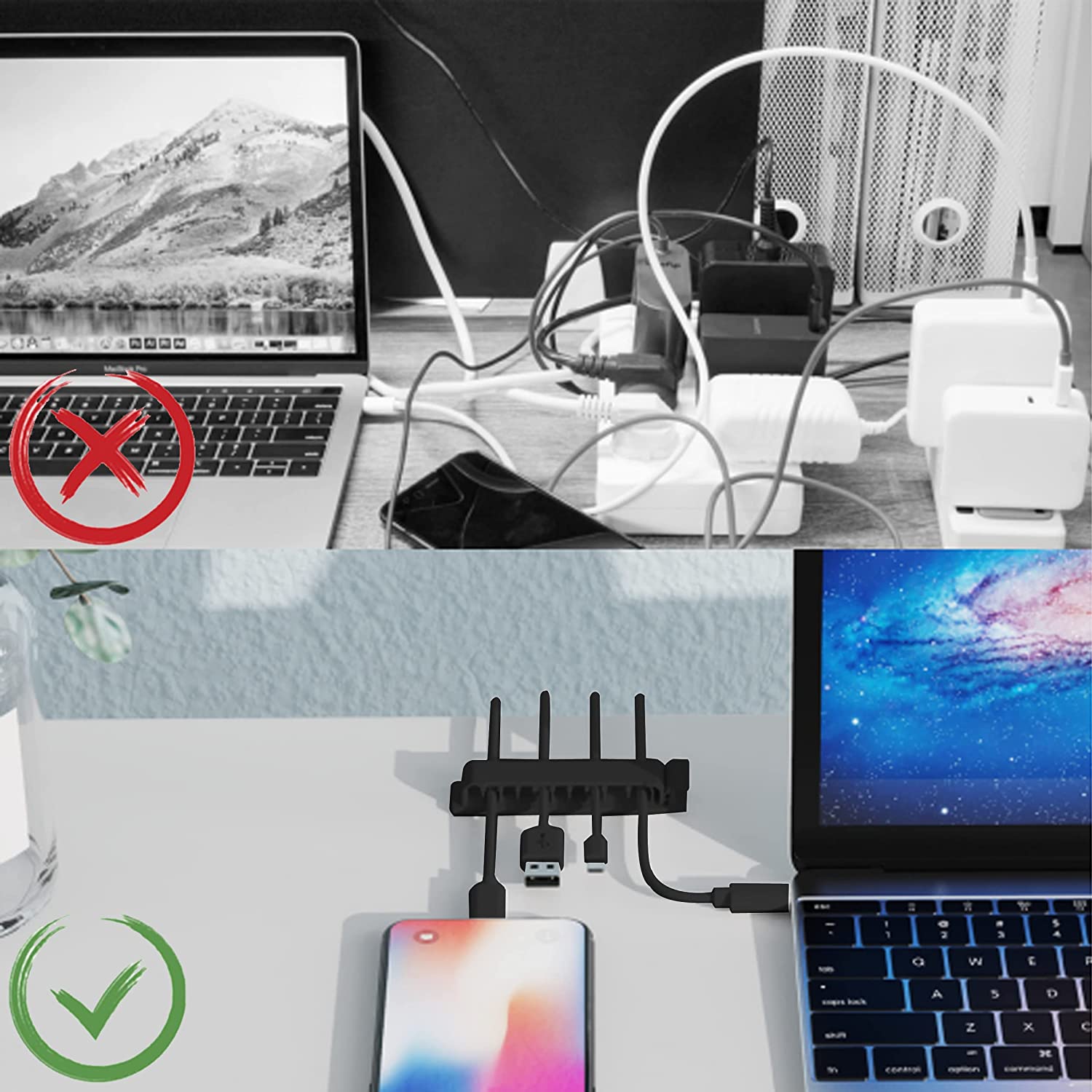 Органайзер для кабелей, держат – обзор и цена Desk Setup Cable Management